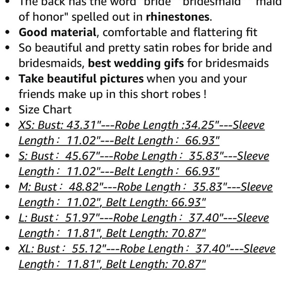 White Satin BRIDE Robe Crystal Bride Robe Wedding Robe size Medium Bridal Photos - Picture 7 of 7